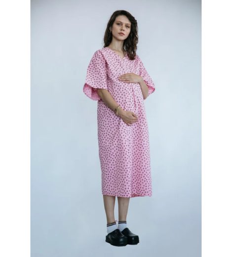 Hamile Hasta Önlüğü – Pembe Desenli